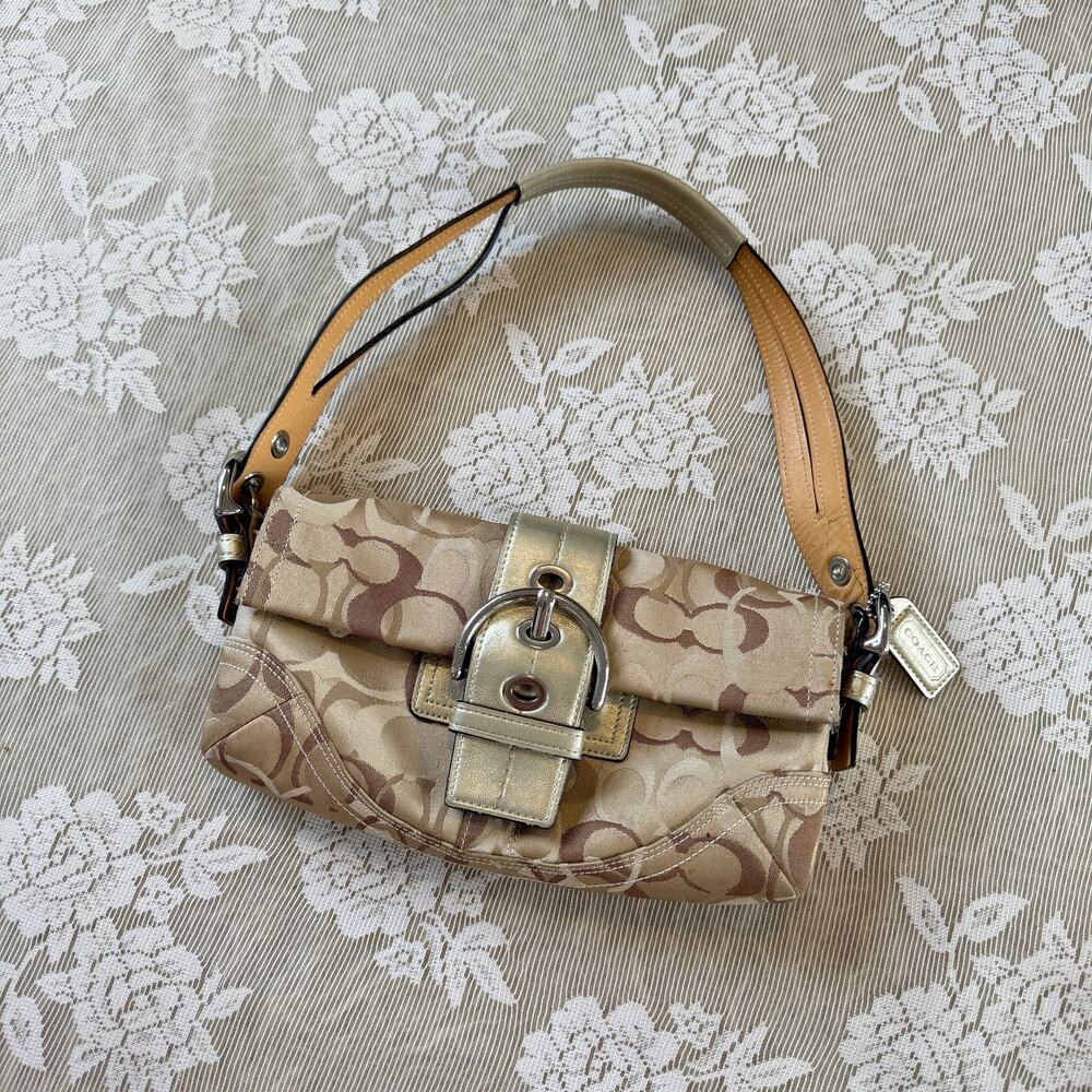 バッグ Coach Optic Soho Signature Shoulder Bag Coach Soho Optic Signature Flap Shoulder Bag - Gem
